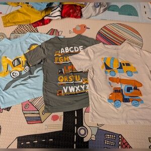 Toddler Boys Construction Vehicles Shirt Bundle